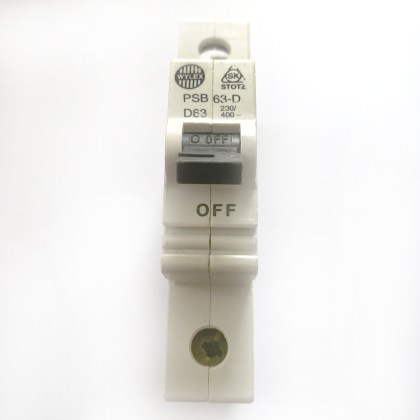 Wylex Stotz Kontakt PSB63-D D63 63A 63 Amp MCB Circuit Breaker Type D